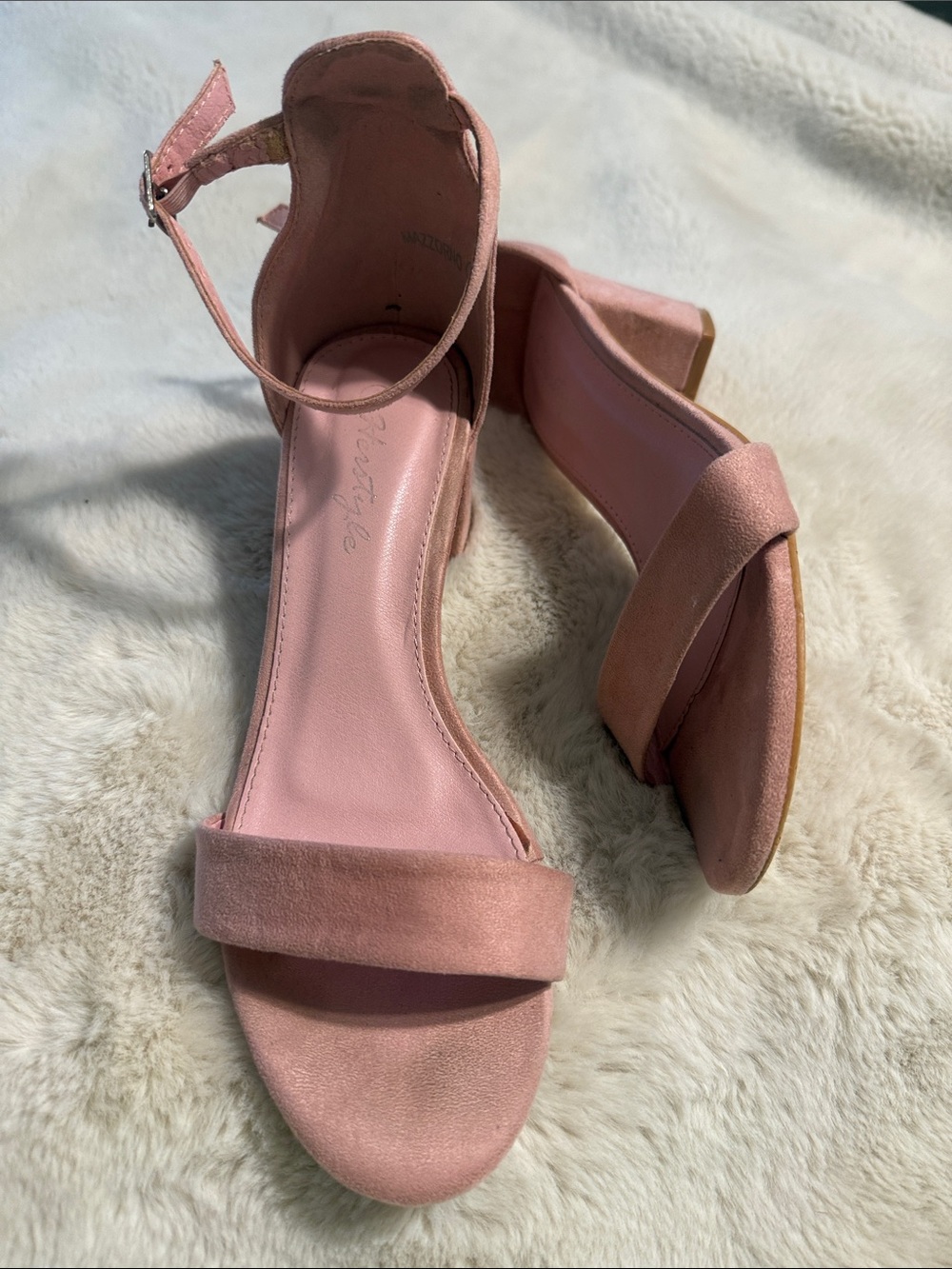 Herstyle Blush Pink Ankle-Strap Block Heels - Picture 2 of 4